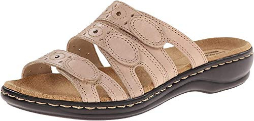 Clarks Women's Leisa Cacti Q Slide Sandal, Nude Leather, 9.5