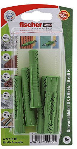 Fischer Universaldübel UX Green 10x60 R K mit Rand, 524810