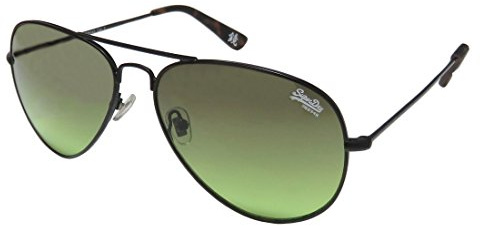 Superdry Sonnenbrille Huntsman 004 - Schwarze Sonnenbrille aus Metal mit grün schwarzen Glässern - Herrenmodell - 100% UVA & UVB Schutz
