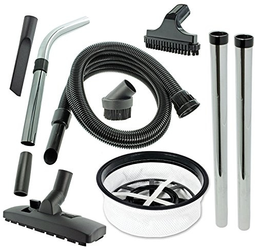 SPARES2GO 2.5m Hose Filter Rods + Full Brush Tools Kit for Numatic Charles CVC370 Wet & Dry Vacuum Cleaner