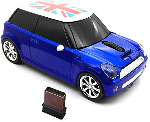 Kamouse Sports Car Shaped Wireless Mouse 3 Button Optical Mouse Ergonomic Gaming Mice with USB Receiver for PC Computer Laptop Gift