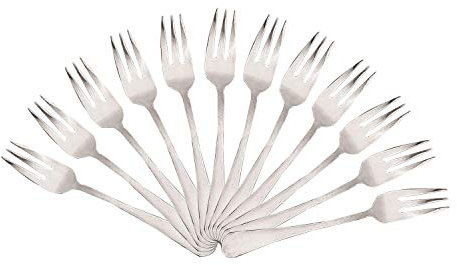 Mr. Spoon Minimal Collection Set di Posate da Portata in Acciaio Inossidabile - 12 forchette da Dessert in Acciaio Inossidabile 15 x 2,05 cm