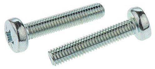 RS PRO Linsenkopf Pozidriv Schrauben verzinkt, M5 x 25mm Stahl, Packung a 100 Stück