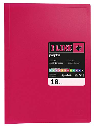 Grafoplas 1431354 Classeur de candidature scellé 10 pochettes transparentes Format film Fuchsia mat