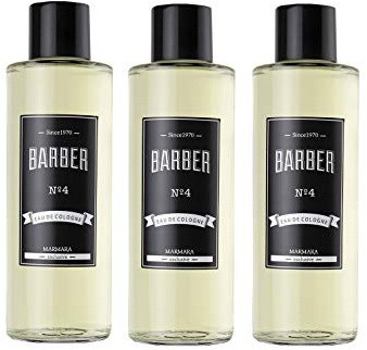 MARMARA BARBER Eau de Cologne Herren 500ml No.4 im Glas Flacon After Shave Men Duftwasser Rasierwasser Männer, Erfrischt kühlt langanhaltender Duft Herren Desinfizierend 70% Alkohol (3x Nr.4 (500ml)