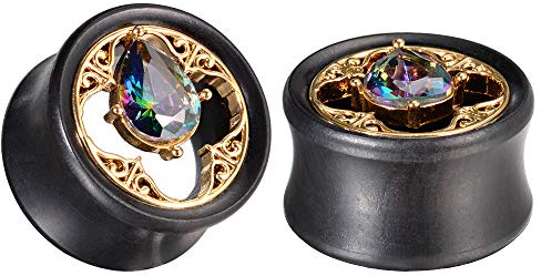 COOEAR Holzohrmesser Fleischtunnel Edelstopfen Stechende Doppelte ausgestellte Krankentragen 8mm bis 25mm.