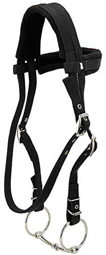 TopHomer Horse Snaffle Bridle with Rein Red Adjustable Horse Halter Harness Horse Headstalls horse bit with Soft Cushion for Horse (Small, Black)