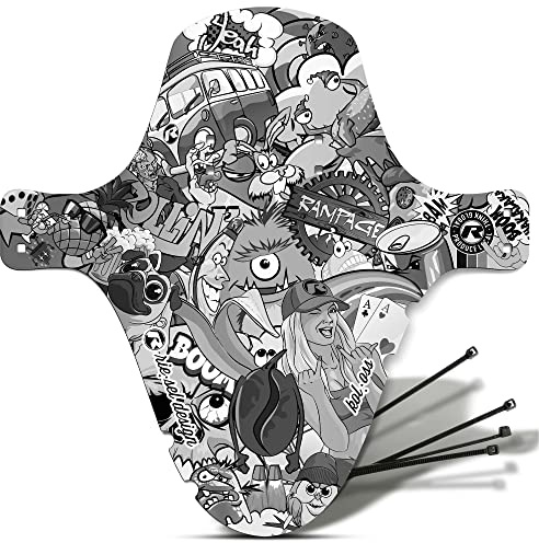Riesel Design 1x Mudguard - kol:OSS - XL MTB Schutzblech inkl. Kabelbinder/Stylischer MTB Schmutzfänger/Mountainbike Schutzblech als Spritzschutz für alle Radgrößen