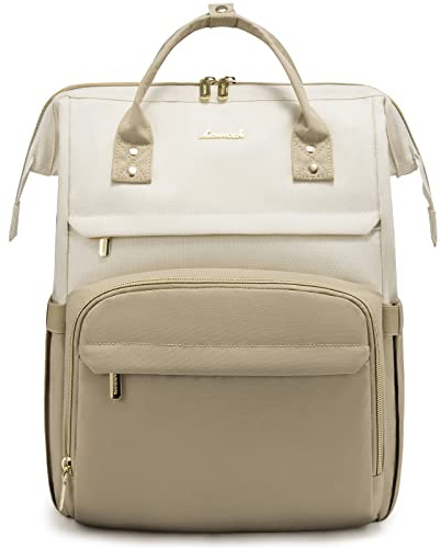 LOVEVOOK Laptop Ryggsäck 17 Tum Dam, Lättvikts Laptopväska Ryggsäck Business Backpack, Stor Kapacitet Ryggsäck För Travel Uni Leisure, Khaki Beige