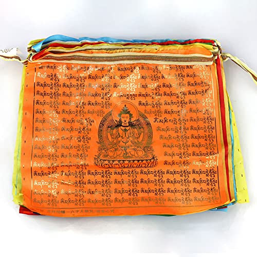 ELEGAM Günstige Luftschlangen,Gartenfahne, Outdoor, tibetisch-buddhistisch, Gebetsfahnen, Windpferde, handgefertigte Meditation, Yoga-Flaggen, buddhistische Gebetsfahnen (4er-Pack)