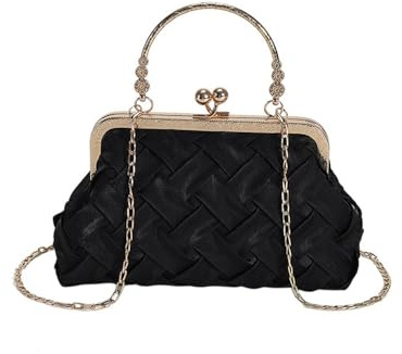 RPAEOY Sac de Soirée Élégant Clutches en PU Cuir Evening Bag Bandouliere Chaine Sac à Main de Soirée de Mariée pour Fête Banquet Mariage Bal noir