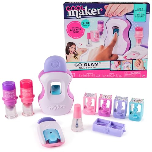 Cool MAKER - GO GLAM NAIL STUDIO - KIT MANICURA PARA NIÑAS: Crea 200 Uñas con 4 Diseños Diferentes - Manualidades - Juguetes Niñas 7 Años +