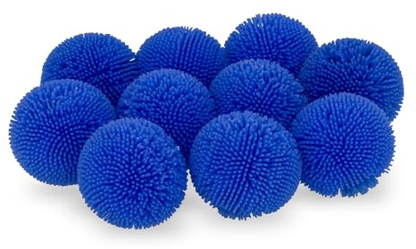 AFH Wuschelball | Anti Stressball | 10er Set | Knautschball | Stressball (Blau)