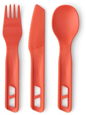 Sea to Summit Passage Camp Cutlery Set, Fork, Spoon and Knife, Spicy Orange