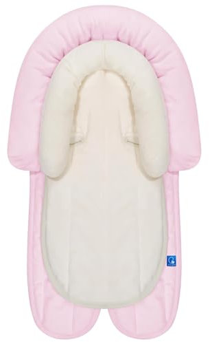 Riduttore per seggiolino 2 in 1, universale, per tutti i passeggini, per neonati, poggiatesta per ovetto e seggiolini auto (rosa)