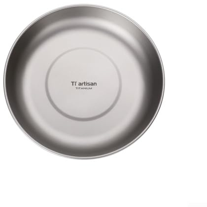 EasyByMall Piatto ultraleggero in titanio, da campeggio, portatile, con sacco portaoggetti, per viaggi, picnic, escursioni (500 ml), 318E8AAC0C3YIX22293MHZU7VC3