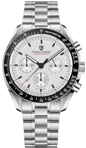 Pagani Design 1701 Herren Professioneller Chronograph Japan VK63 Quarzwerk Mond Armbanduhr aus Edelstahl 100M wasserdicht Casual Uhr Analoguhr Datum