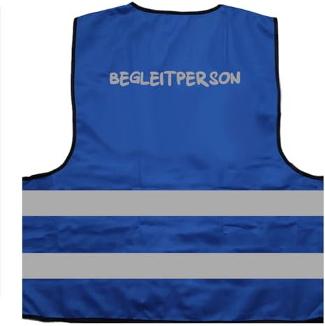 Begleitperson Warnweste BZW. Signalweste mit reflektierendem Aufdruck - Größe L/XL, Blau