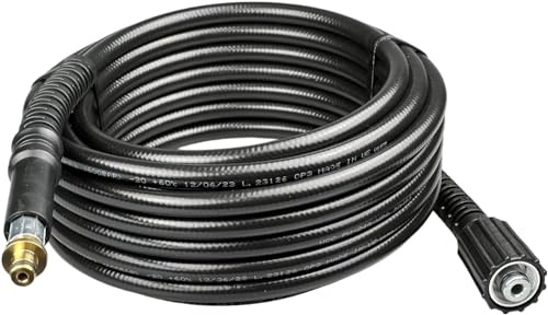 High Pressure Hose for Kärcher such as 6.390-463.0 6.390-463 63904630 CPE HDR - Connection Plug Nipple 10 mm: M22 x 1.5 Internal Thread - Up to 60 °C and 160 Bar - Choice of Sizes (Length, 15 Metres)