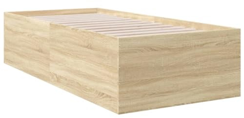 vidaXL Bettgestell Sonoma-Eiche 100x200 cm Holzwerkstoff