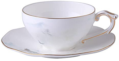sjdoPulse Set di Tazze da tè E Piattino in Ceramica per caffè Tazze Moderne in Porcellana Bone China Tazze per caffè Espresso Set di Tazze da caffè E Piattini di Lusso Tazza da Colazione