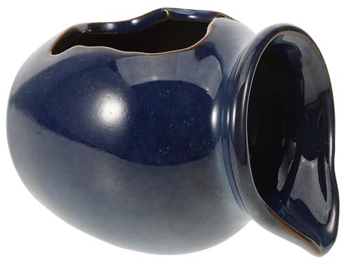 Pond Spitter Ceramic Jug Water Fountain Garden Waterfall Fountain Outdoor Water Feature Planter Plant Flower Pot Jar Backyard Outside Decorations Fish Tank Cave Aquarium Hydroponic Vase (Blue)