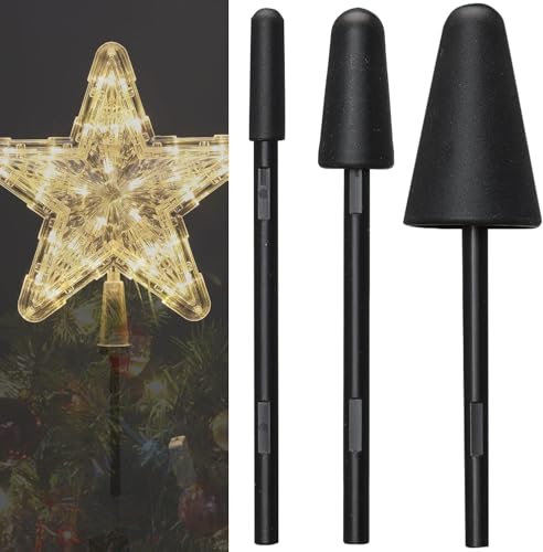 Porte-Pointe de Sapin de Noël, Etoile d’Angle Grinch, Cime de Sapin, Stabilisateur avec Velcro, Adapté à Toutes Les Pointes d’Arbre à Clipser/Noir