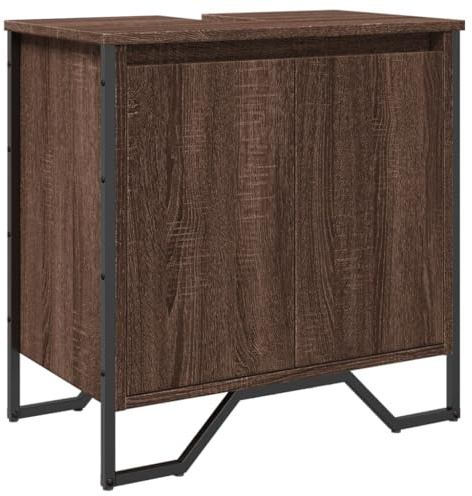 vidaXL Waschbeckenunterschrank Braun Eichen-Optik 60x35x60 cm