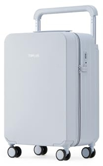 TUPLUS Koffer Trolleys Leicht PC Reisekoffer mit 4 Rollen Hartschalenkoffer ABS Rahmen Rollkoffer Reißverschluss TSA-Schloss,Impression Classic Plus,56.2cm-38L,BLAU