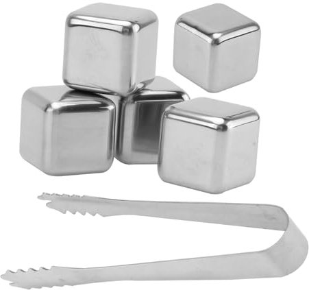 MAGICLULU Whiskey Ice Cubes Stainless Steel Reusable Beverage Blocks Whiskey Stones Ice Stones Rocks Cubes for Bourbon Vodka