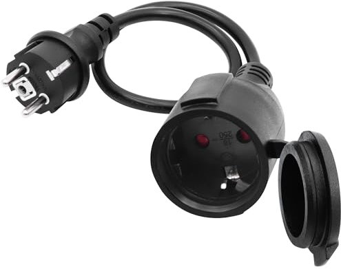 LANMINGLEL Verlängerungskabel Outdoor mit Schuko Stecker, AC Schuko Verlängerungskabel,Netzkabel Steckdosenverlängerung Schwarz,3x1,5 mm² 16A 250V IP44 Für Zuhause, Büro, Außenbereich