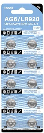 Pile bouton AG6 longue durée LR920 pour montres horloge 1,55 V piles bouton 320 mAh
