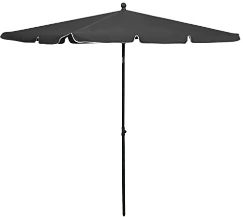 JHQHSM Ombrellone da Giardino, Decentrato Parasole Ombrellone da spiaggia Ombrelloni da giardino Ombrelloni da esterno Adatto per Piscina Bar Giardino Spiaggia di sabbia con Palo 210x140 cm Antracite