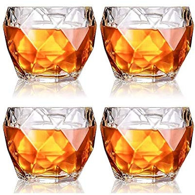 QTANZIQI Ensemble de Carafe de Whisky avec Verres de Verres de Whisky en Cristal, Verres écossais Haut