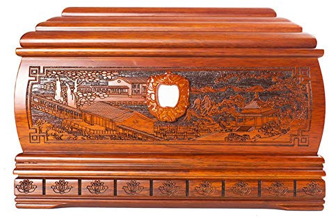 Urne für Asche, Bestattungsbox, Massivholzmaterial, kann menschliche Asche aufbewahren, perfektes Souvenir, 33,5 x 23,5 x 23 cm Interesting Life