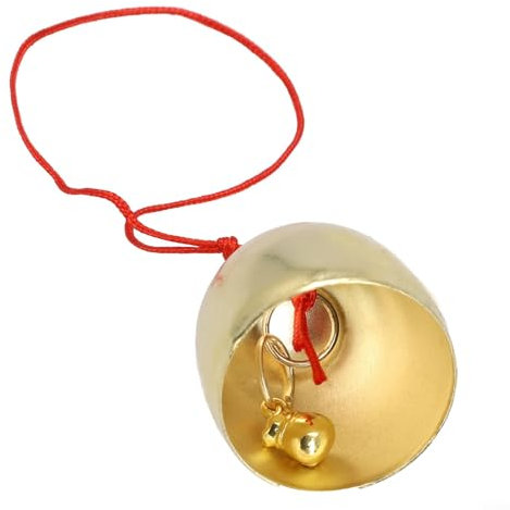 Timbre de puerta antirrobo con aleación de metal, campanilla de viento colgante, solución de decoración del hogar (cuerda roja)