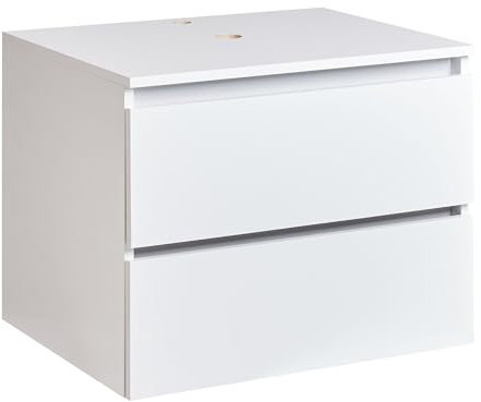 Hänge Waschbeckenunterschrank weiß 60x47 cm mit Schubladen modern Serra
