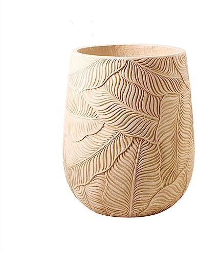 Pots de Fleurs Simples en Forme de Feuille de bananier, en Ciment, pour Salon, Sol, Fleurs ovales avec Motifs, diamètres, pour Maison, Bureau, Jardin