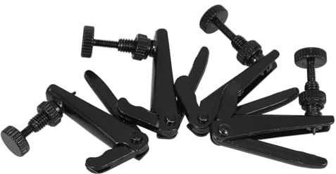 Gatuida 4 Stück Violine Feinstimmer 3/4-4/4 Metall Saitenstimmer Mit Hochglänzender Oberfläche Klassisch Schwarz Violine Feineinsteller Zubehör Für Präzise Tonhöhenabstimmung