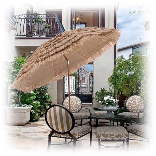 Parasol de Plage hawaïen Anti-UV avec Sac de Transport, Parasol de terrasse réglable pour Jardin extérieur, Parasol en Paille pour Camping et Pique-Nique