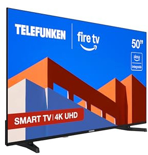 Telefunken 50FTV825, 50 Pulgadas 4K UHD, Smart TV Fire OS, HDR10, MEMC, Compatible con Alexa, Dolby Atmos, Apple AirPlay, Bluetooth