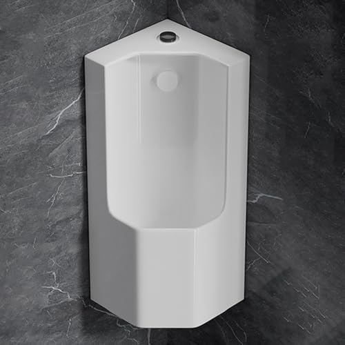 Orinatoi in Ceramica, Orinatoio Angolare a Parete, con Sensore di Scarico/Pulsante di Scarico, per Dormitori, Garage, Hotel, Bar