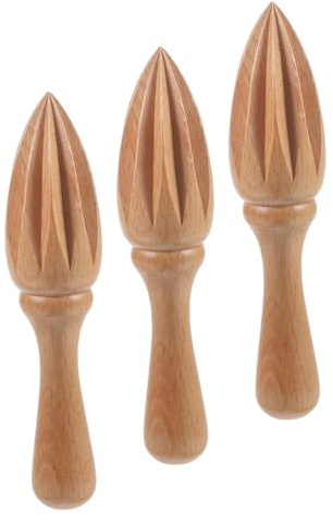 POPETPOP 3 Pièces Extracteur Manuel en Bois Massif pour Agrumes sans Peinture, Facile à Utiliser pour Cuisine et Bar Familial, 3 pièces