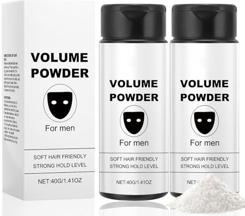 Toivize 2pcs Poudre Volume Cheveux, Poudre Coiffante Homme, Poudre Texturisante Cheveux avec Effet Mat, Tenue Longue Durée, Ingrédients Naturels, Texture Maximisée & Volume Instantané, 40g*2