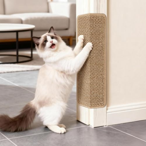 ENONCI Tapis griffoir en sisal pour Chat avec Ruban adhésif - Tapis de grattage pour Chat - Tapis pour protéger Le Mur