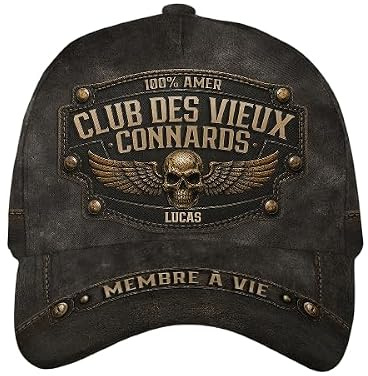 Cadeau Plus Casquette Personnalisée - Membre À Vie - Cadeau Papa Personnalisé, Cadeau Personnalisé Papy, Casquette Papa, Casquette Famille Assortie, Casquette Papi