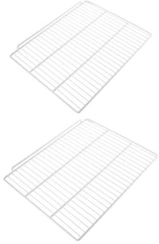 2 Stück Drahtregal für Kühlschrank als Trennwandregal Weiß | Gefrierschrank und Kühlschrank, Kunststoffbeschichteter Stahldraht, Belüftetes Design