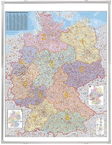 Franken KA440M Kartentafel Plz (Deutschland magnethaftend 1:750.000) 138 x 98 cm