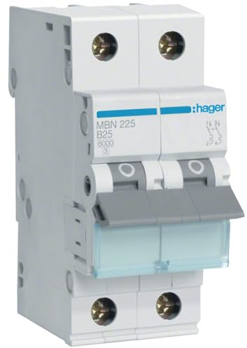 Hager MBN225 Leitungsschutzschalter 25A 2P 2-polig 6kA B-Charakteristik LS-Schalter (MBN 225)