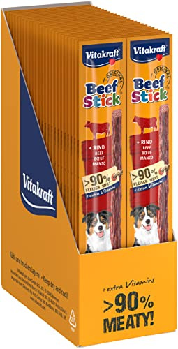 Vitakraft Beef Stick, Fleischsticks mit Rind, Hundeleckerli, zur Belohnung, extra fleischig, ohne Zusatz von Zucker (1x 50 Stück)